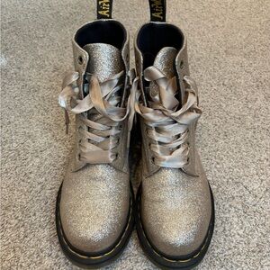 Dr. Martens Champagne Gold Glitter Women's Boots
